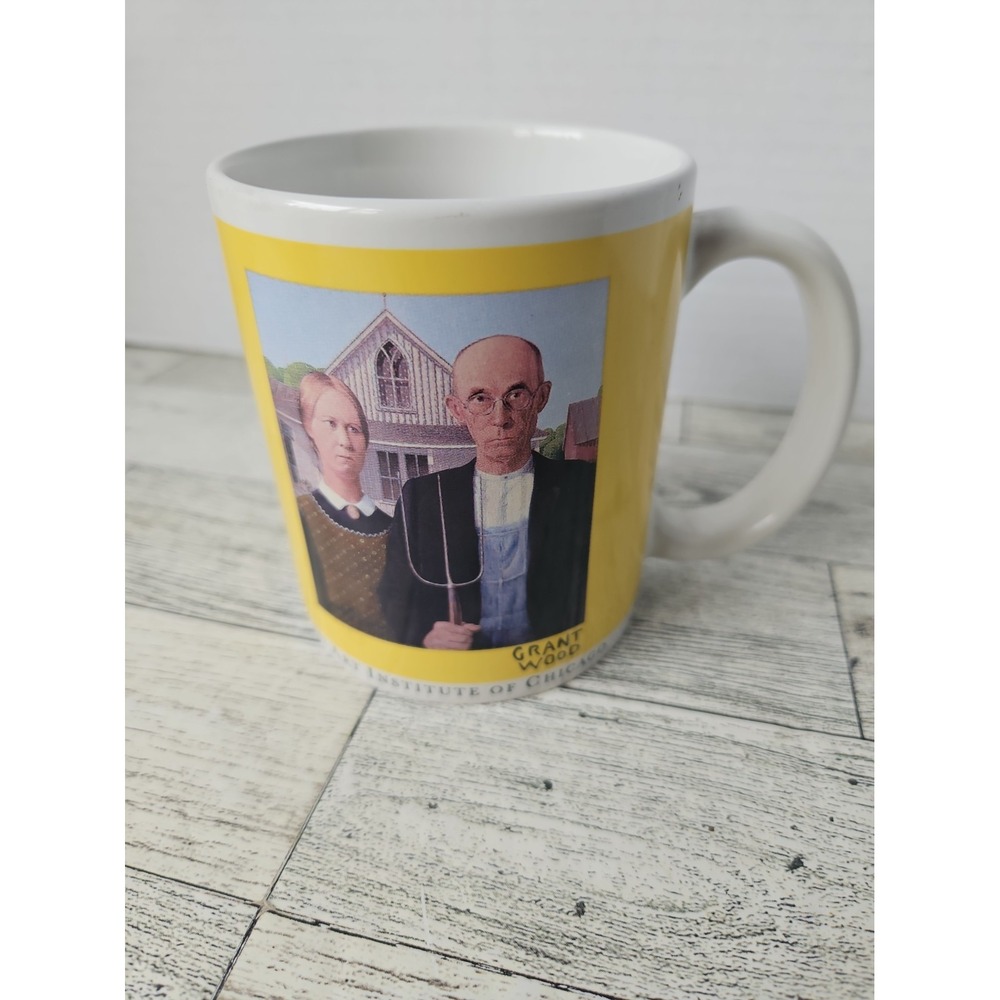Grant Wood American Gothic Mug Art Institute of Chicago Coffee Cup 1993